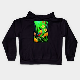 Bird Of Paradise Painting Kids Hoodie